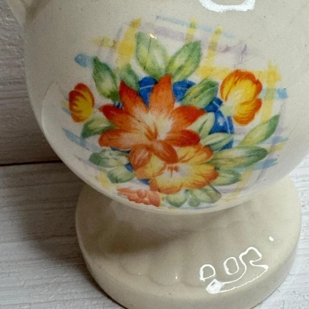 Vintage Floral Vase Ceramic Bud Vase with Handles Cottagecore Decor‎